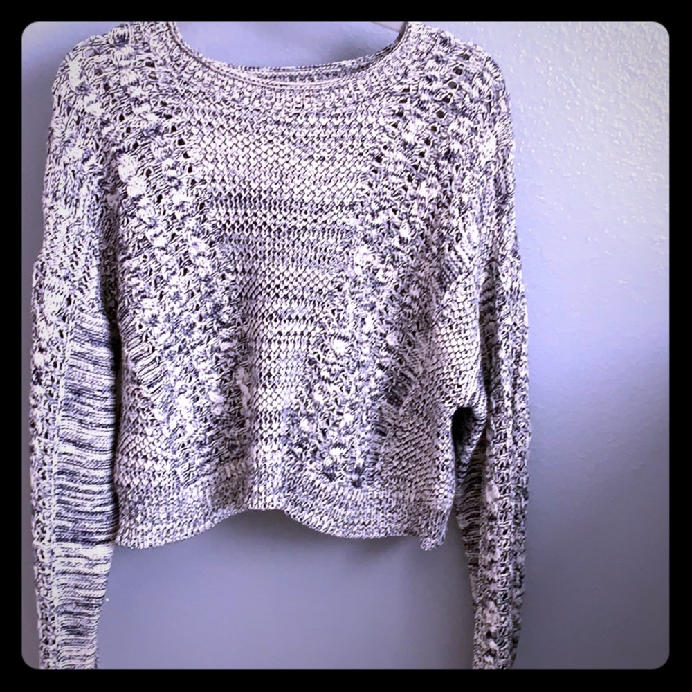 Navy Blue & White Knit Sweater